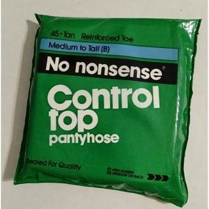 Vintage No Nonsense Pantyhose NOS Control Top 45- Tan  Sandalfoot